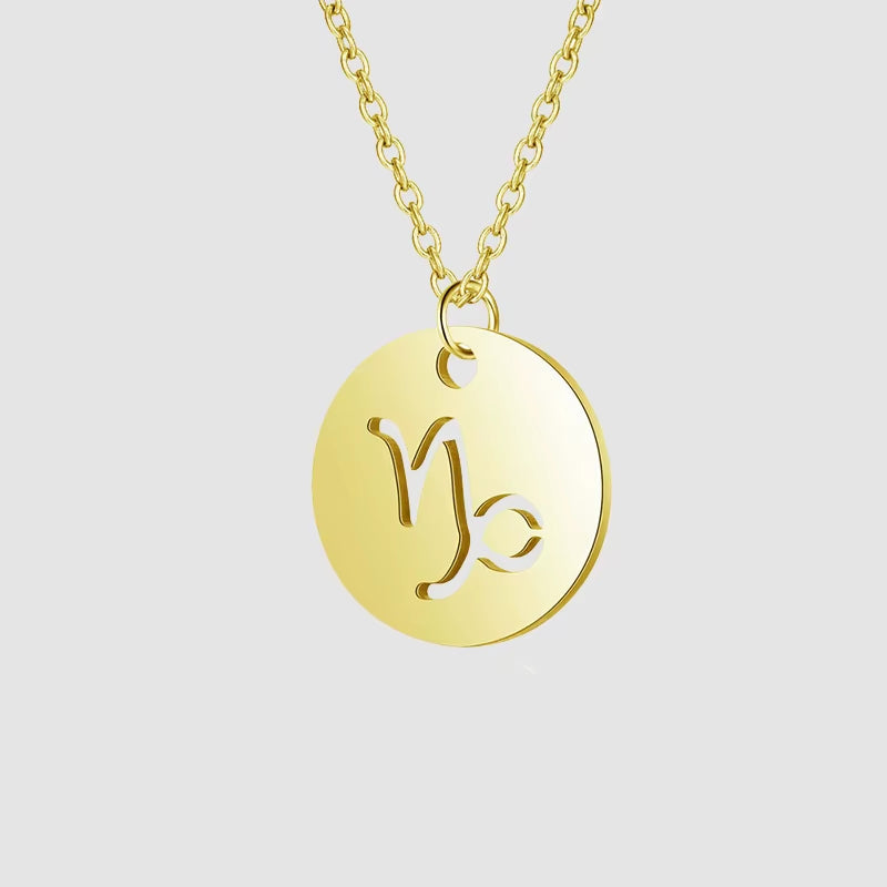 Women’s Stainless Steel Zodiac Sign Constellation Pendant Necklace - New Arrival Jewelry