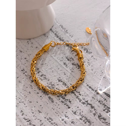 JINYOU 353 Stainless Steel Waterproof Jewelry Set - 18K Gold Plated Thick Chain Necklace and Bracelet