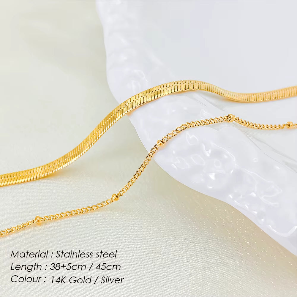 Emanco Multi-Layer Stainless Steel Choker Necklace - Trendy High-Quality Bohemian Jewelry for Women