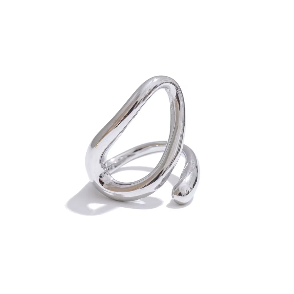 JINYOU 1720 Distinctive Daily Wear PVD-Plated Minimalist Geometric Stainless Steel Charm Ring 2025
