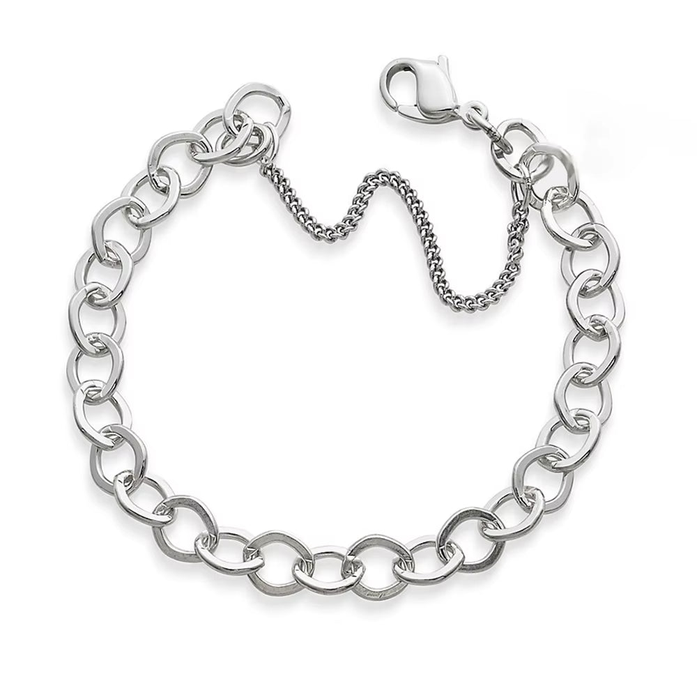 Wholesale Geometric O-Shaped Link Chain Bracelet - Gold Plated Silver Fashion Jewelry for Women