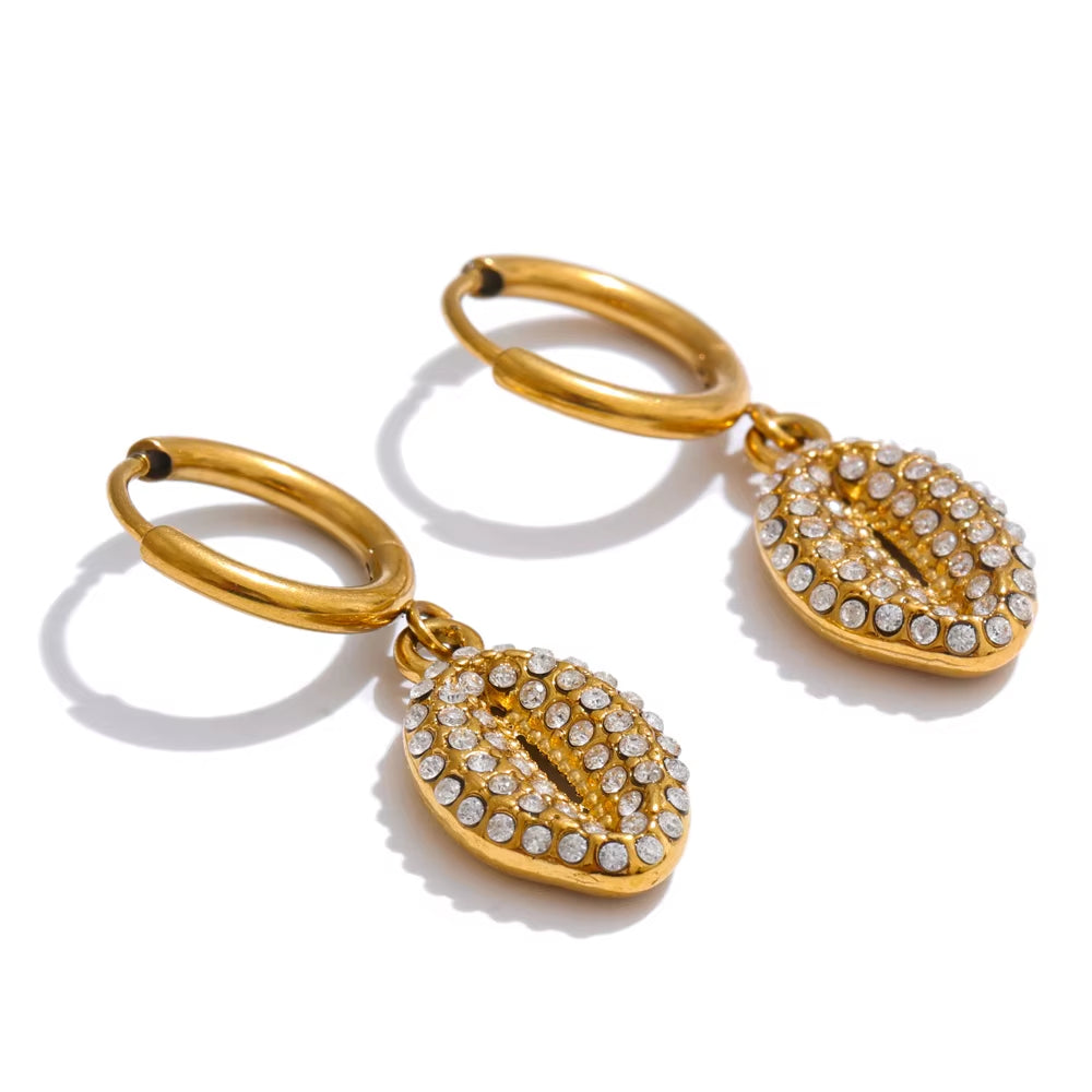 JINYOU YH1347A Custom Hypoallergenic Diamond Starfish and Crab Dangle Hoop Earrings