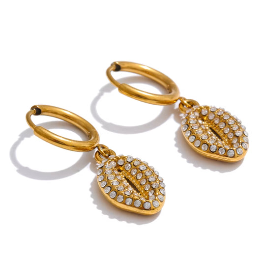 JINYOU YH1347A Custom Hypoallergenic Diamond Starfish and Crab Dangle Hoop Earrings