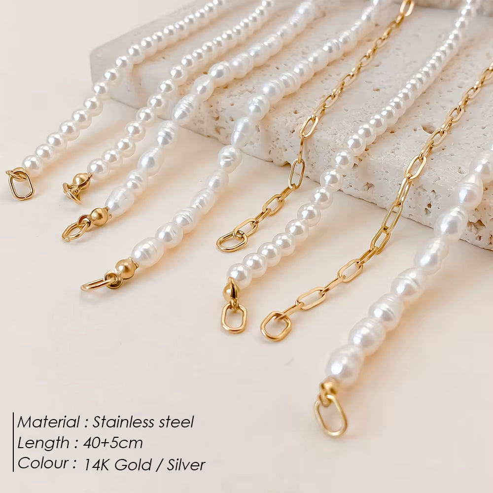 Emanco Gold Plated Stainless Steel Classic Paperclip Chain Link Necklace with Spring Loaded Connector for DIY Jewelry Enhancement