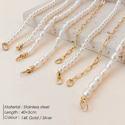 Emanco Gold Plated Stainless Steel Classic Paperclip Chain Link Necklace with Spring Loaded Connector for DIY Jewelry Enhancement