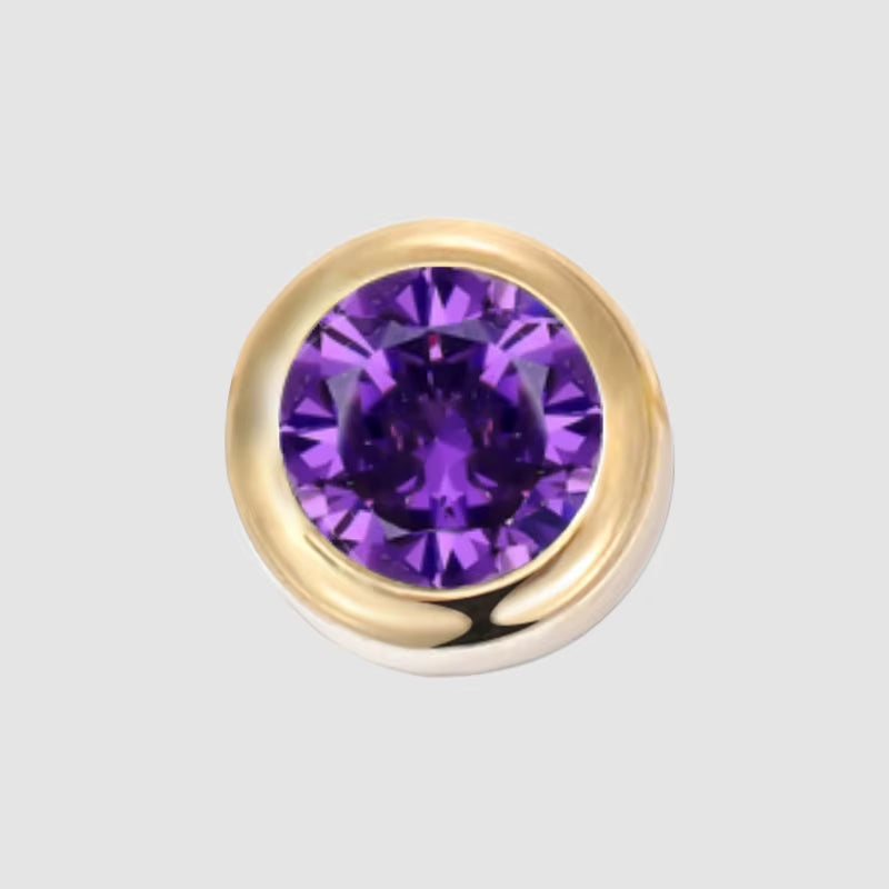 Stainless Steel 6mm Birthstone Pendant with Rhinestone Charm for DIY Bracelets